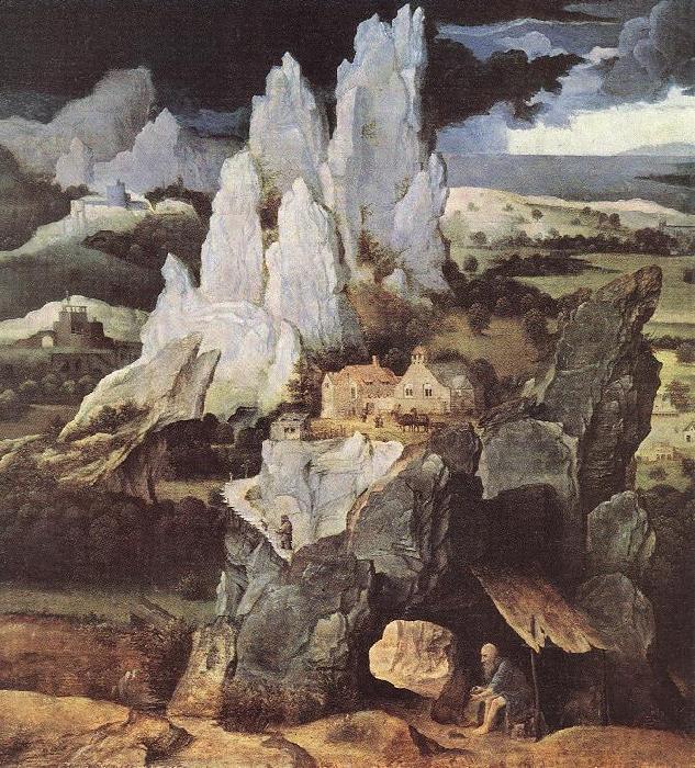PATENIER, Joachim St Jerome in Rocky Landscape af Germany oil painting art